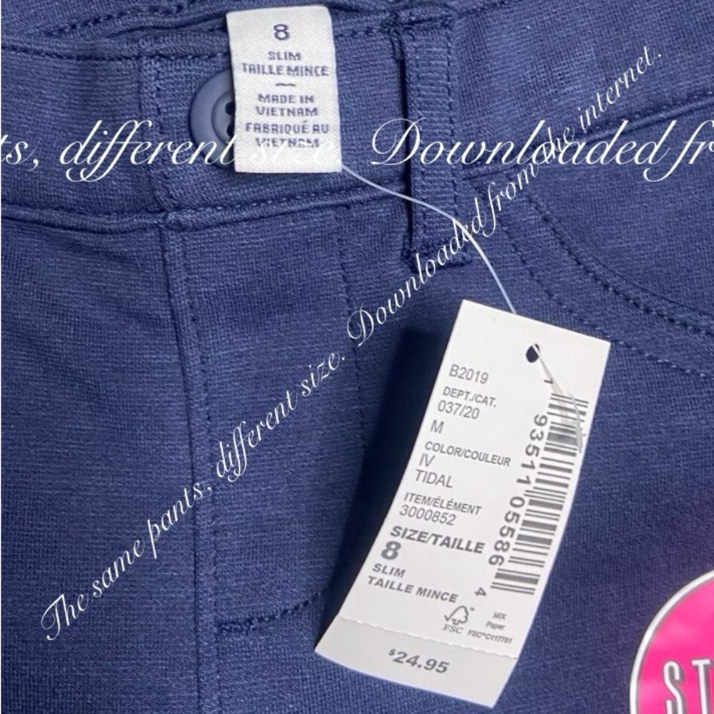 The Children’s  Place Straight leg, Stretch fabric pants Youth Sz18 Blue NWT - Picture 6 of 6